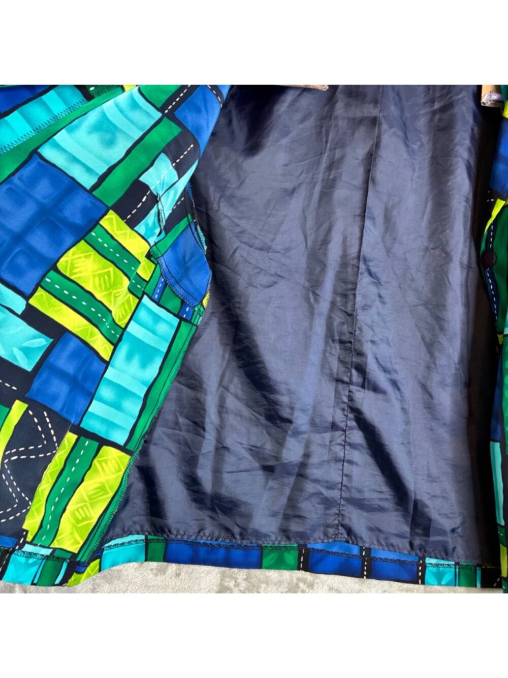 Willow Ridge Womens 22W Patchwork Blazer Jacket Multicolor Padded Shoulder Plus - Picture 8 of 9